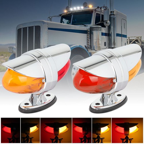 2X LED ámbar/rojo doble cara guardabarros luz de señalización lateral freno señal de giro semirremolque - Imagen 6 de 12