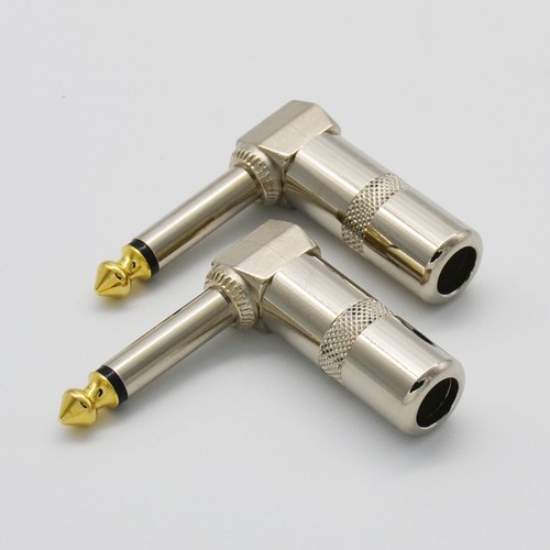 2x 6.35mm Mono 1/4" Right Angle Male Plug to 3.5mm Stereo 1/8" Audio Cable Made - Picture 10 of 11