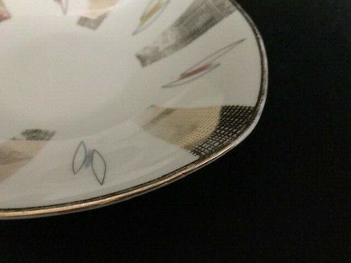 MCM vintage porcelain dish, atomic shape, gold design, logo, retro - Picture 4 of 7