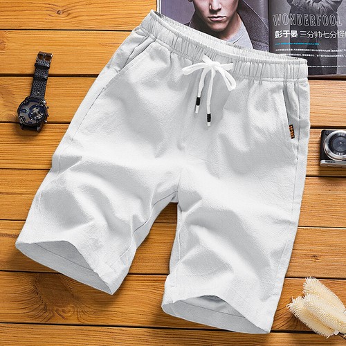 Men's Beach Natural Cotton Linen Pants Summer Relaxed Fit Solid Color Trousers - Picture 16 of 16