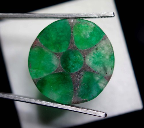 Piedra preciosa suelta paquistaní esmeralda trapiche natural de 21,05 quilates de corte redondo con certificación - Imagen 2 de 7