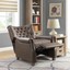 better homes and garden tufted push back recliner, brown faux leather