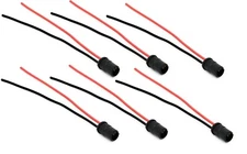 Universal T10 194 Bulb Rubber Socket Pigtail - Set of 6