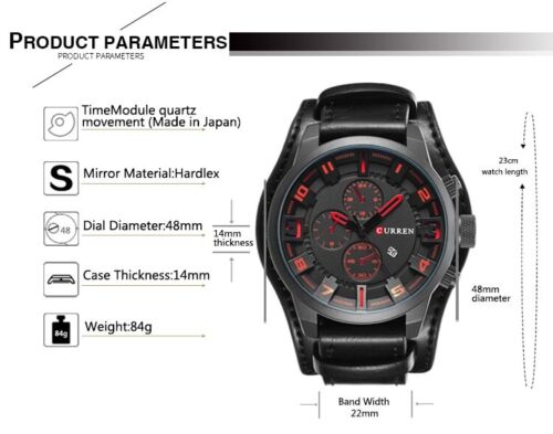 CURREN orologi da uomo lusso orologio moda e tempo libero business quarzo orologio data - Foto 14 di 29