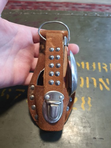 Vintage Stag Handle Stainless Survival Knife & 10 Multi Tools Leather Belt Case - Picture 13 of 15