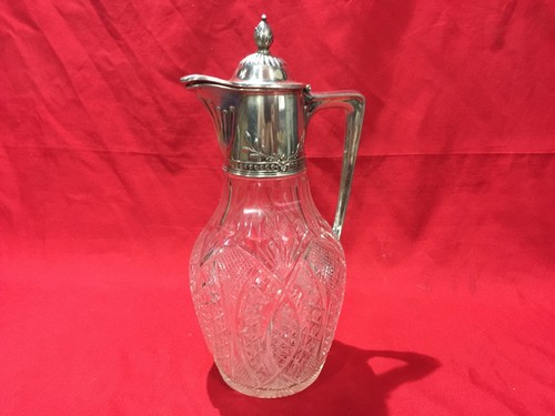 Imperial Russian Silver Mounted Claret Jug 27.4 cm 800 Silver & Cut Glass 1908 - Picture 12 of 12