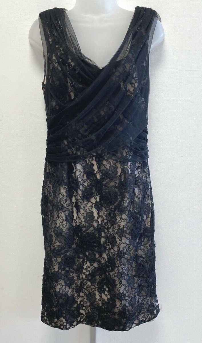 Phase Eight::オールインワン・サロペット:UK8[RESALE] Phase Eight UK14 black sleeveless lace / mesh / beaded dress