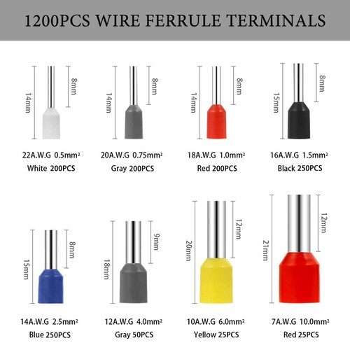 Kit de herramientas de engarce de férulas autoajustables alambre de trinquete terminal alicates - Imagen 8 de 16