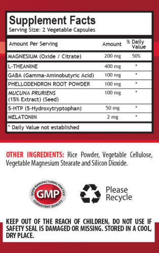 ADVANCED SLEEP FORMULA 952MG - Brain and memory herb - htp 5 - 1 Bot - Picture 2 of 12