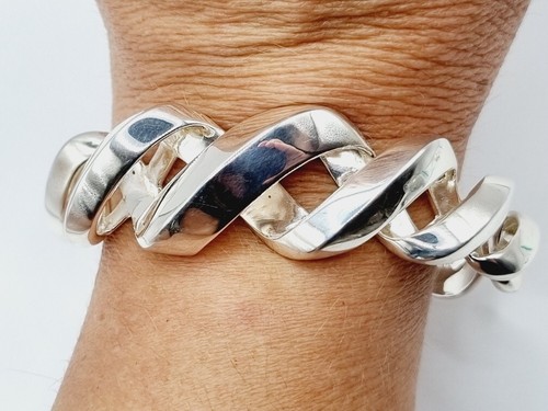 Links of London ENTWINE Cuff bangle, sterling silver, New, Solid - Picture 10 of 14
