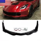 Front Lip Splitter Fits 14~19 Chevrolet Corvette C7 Stingray Stage 5 Gloss Black