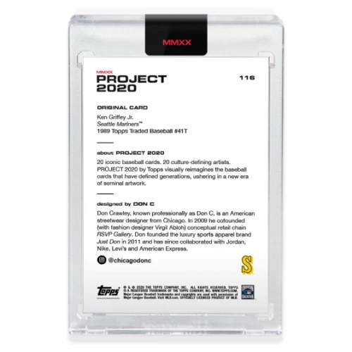 CONFIRMED Topps PROJECT 2020 Card 116 With Box - 1989 Ken Griffey Jr. by Don C - Image 2 of 2