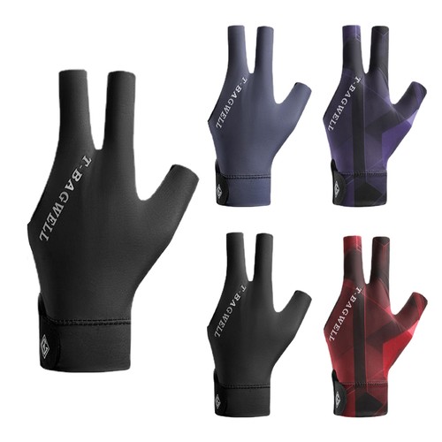 Spandex Snooker Billiard Cue Gloves Pool Left Hand Open Three Finger Glove black