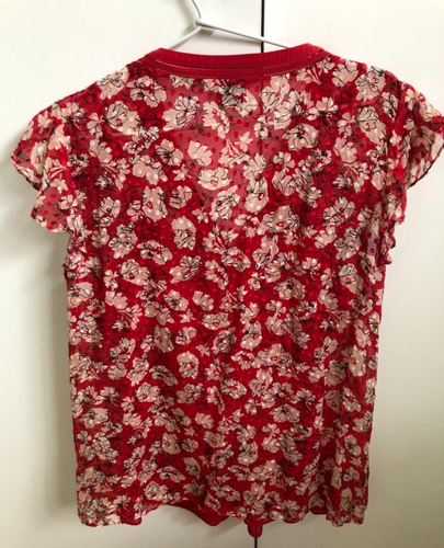 DAVID LAWRENCE MELVILLE Dobby Camisole & TOP red floral SILK size 12 - Picture 5 of 11