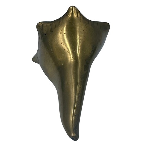 Vintage Hollywood Regency Brass Conch Shell Paperweight Sculpture India 5” - Picture 2 of 10