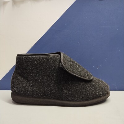 Cosyfeet Robbie Slippers Men US 13 Black Wool Hook & Loop  display picture 2
