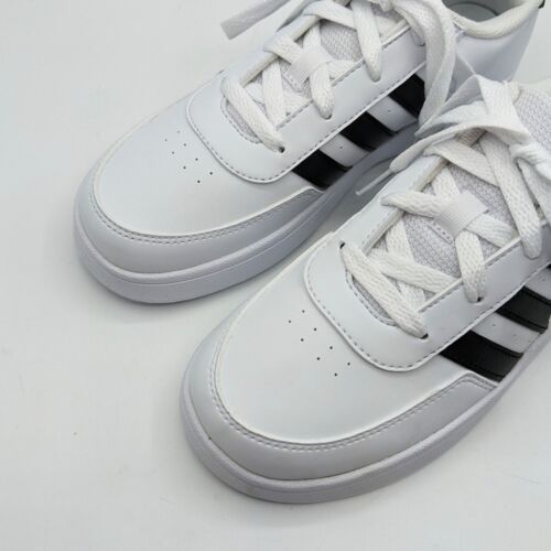 Adidas “Breaknet 2.0” Kid’s & Youth Lifestyle Court Lace Shoes (White/Black) NEW - Picture 4 of 20