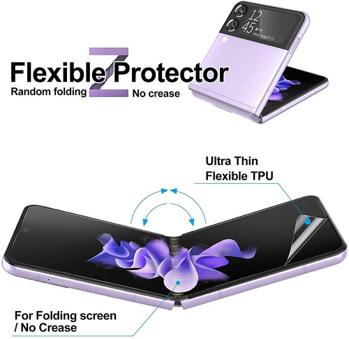 For-Samsung Galaxy Z Flip 3 / 4 5G Caseswill Clear Flexible TPU Screen Protector - Picture 6 of 7