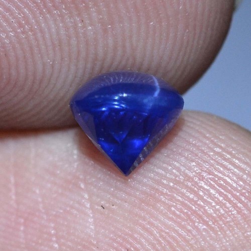 1.85 Ct 6.7x6.4 MM Blue Star Sapphire 6 Rays Lab Created Corundum VDO BS4970 - Picture 4 of 5