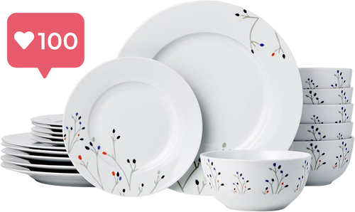 18-Piece Durable Kitchen Dinnerware Set – Service for 6, Plates Bowls Dishes - Picture 9 of 12