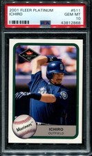 Ichiro Suzuki 2001 Fleer Platinum #511  pop 8 Rookie RC PSA 10