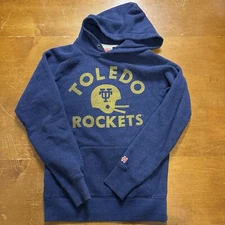 Toledo Rockets Hoodie Mens Small Blue Long Sleeve Pullover Sweatshirt Homage