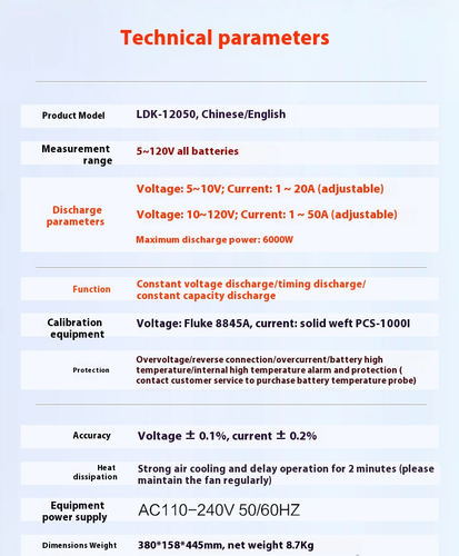 120V50A High Current Battery Pack Aging Test Battery Discharge Meter Tester - Picture 10 of 16
