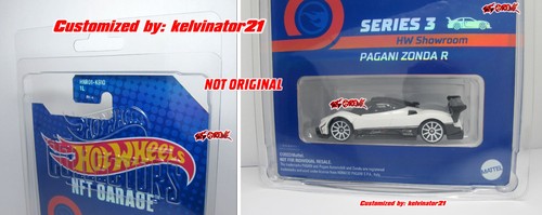 Hot Wheels CUSTOM 2022 NFTGARAGE S3 HW SHOWROOM Pagani Zonda R WHITE,CARDED - Picture 4 of 17