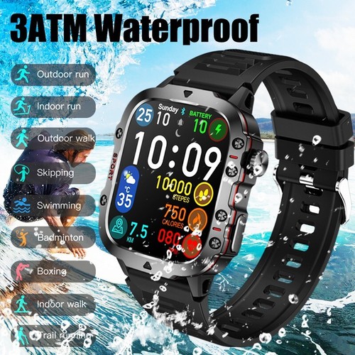 2024 New Rugged Military Fitness Smart Watch for Men