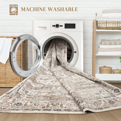 New-Area Rug 5x7 Washable Vintage - Soft Traditional Rugs for Living Room Large - Picture 4 of 5