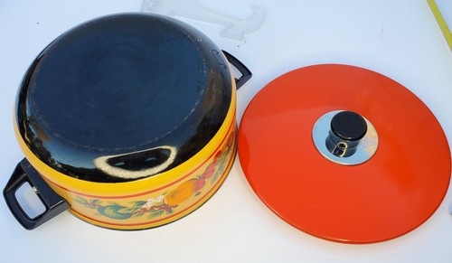 Pentola rossa porcellana ceramica Fancipan vintage anni 70 forno olandese FRANCIA verdure usata in ottime condizioni - Foto 4 di 10