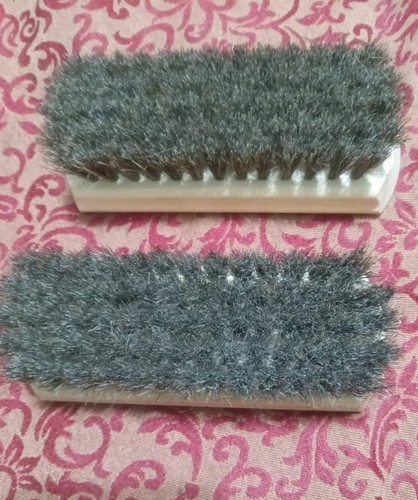 2 KIWI SHOE SHINE BRUSH 100% Natural Horsehair Bristles Wooden Handle - Imagen 3 de 5