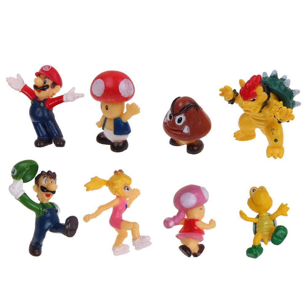 8pcs set Super Mario Bros Yoshi Luigi Goomba Action Figure Doll Doll Figure Playset Figurine 135acf 8pcs set Super Mario Bros Yoshi Luigi Goomba Action Figure Doll Doll Figure Playset Figurine 135acf