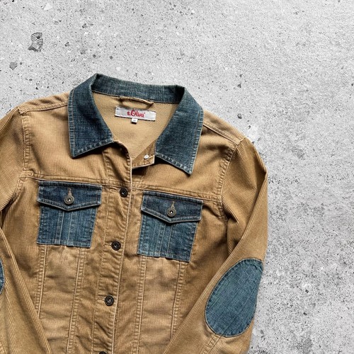 S.Oliver Women’s Vintage 90's Corduroy Denim Jacket Button Brown Size - 36 (S) - Picture 6 of 12