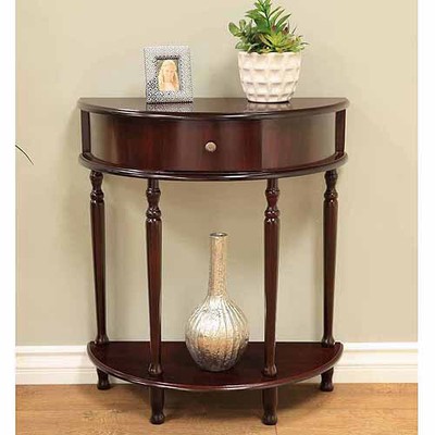 Half Round Console Table End Side Hallway Entryway Tables Espresso