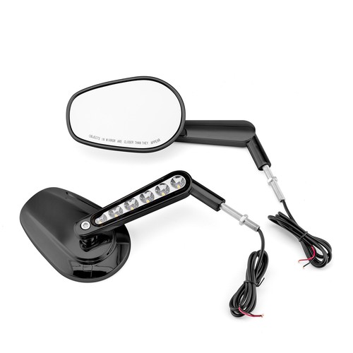 For Harley V-Rod VRod Muscle VRSCF Motorcycle Side Mirrors With LED Turn Signals - Picture 8 of 9