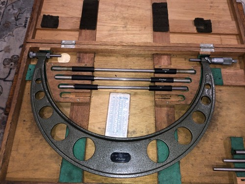 Mitutoyo 104-152A Outside Micrometer 12"-16" Anvil Set Standards in Wood Box - Picture 4 of 8