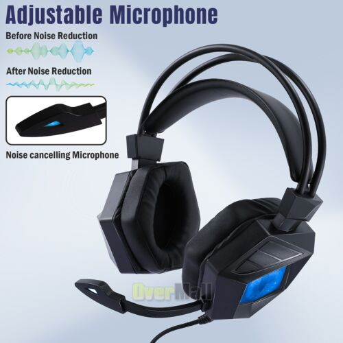 Gamer Gaming LED Audifonos Auriculares para PC Con Microfono para Hombres Mujer - Picture 54 of 61