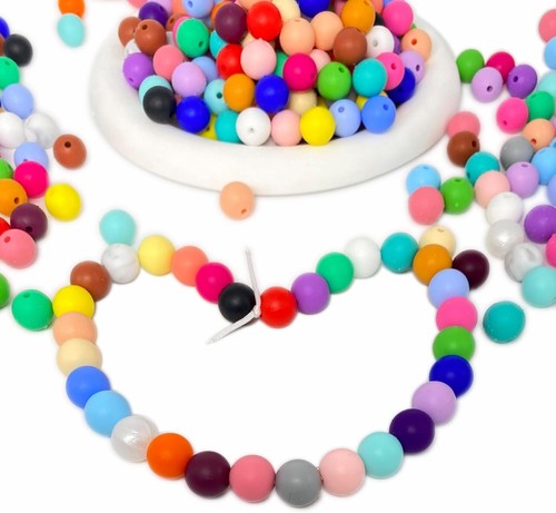 600pcs Silicone Beads, 12mm Round Silicone Beads Bulk for Keychain Making Kit... - Picture 7 of 9