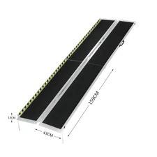 6/7/8/10 ft Non-Skid Foldable Mobility Wheelchair Aluminum Ramp For Step 2 Folds