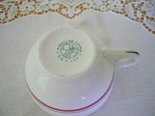 Vintage Syracuse China Restaurant RED & BLACK STRIPE Teacup Tea Cup ~ - Picture 6 of 6