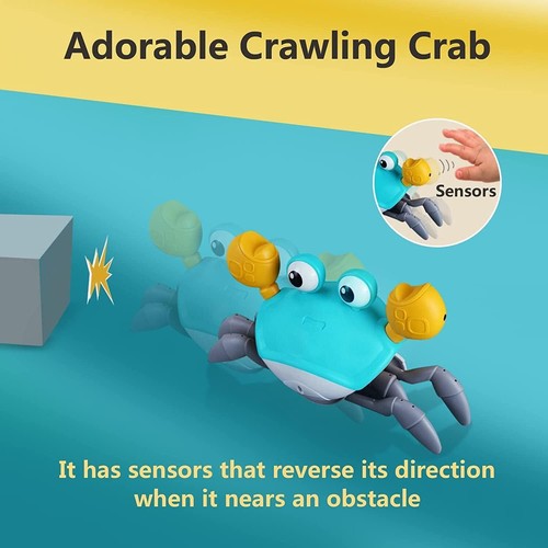 Crawling Crab Baby Toy - Infant Tummy Time Toys 3 4 5 6 7 8 9 10 11 12 Babies Bo - Picture 2 of 11