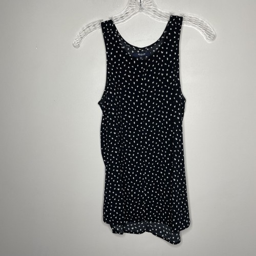 MADEWELL Top Women XS Black Sleeveless Flowy Star Flurry Print Viscose - Picture 3 of 9