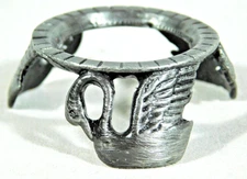 Sphere Display Stand SWAN Design Metal Small Size Pewter Color