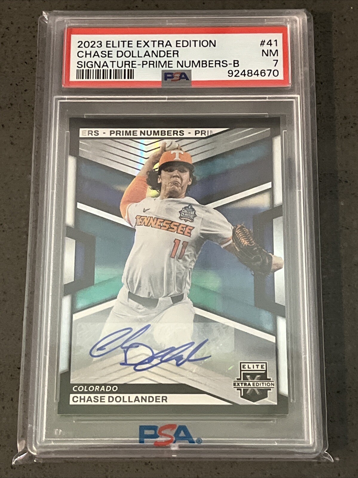 2023 Elite Extra Edition Prime Numbers B Signatures /60 Chase Dollander #41 Auto