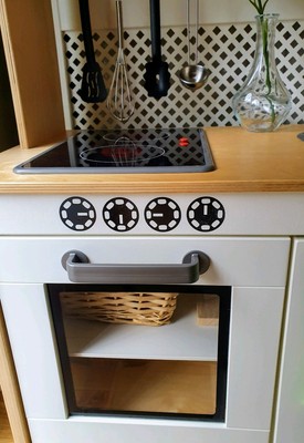 Toy Play Kitchen Vinyl Sticker Microwave And Oven Dials Suit Ikea