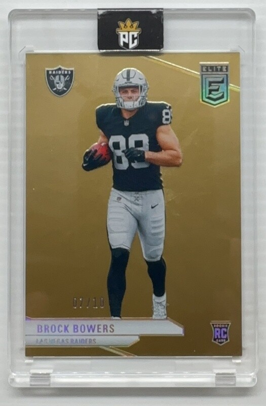 2024 Donruss Elite Brock Bowers Gold Rookie RC #7/10 Raiders