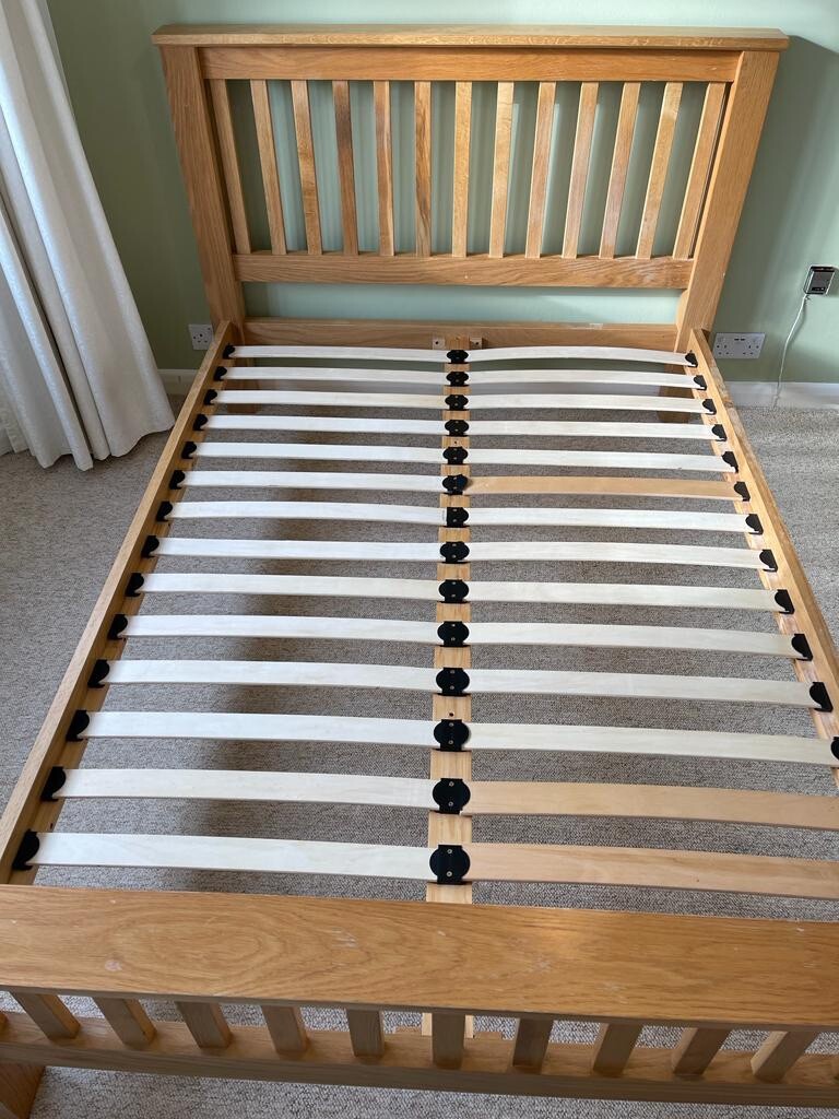 Oak double bed frame eBay