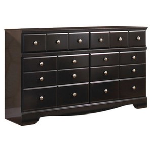 Dresser 6 Drawers Chest Dark Brown Wood Bedroom Furniture Clothes