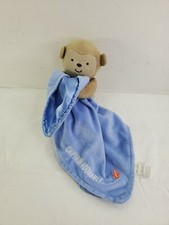 Carters Child of Mine Brown Monkey Rattle Plush Blue Security Blanket Lovey